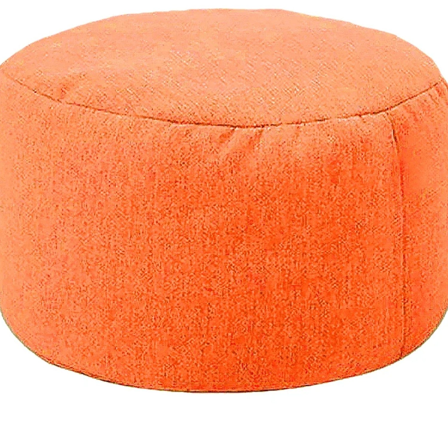 Pouf rond en lin Orange