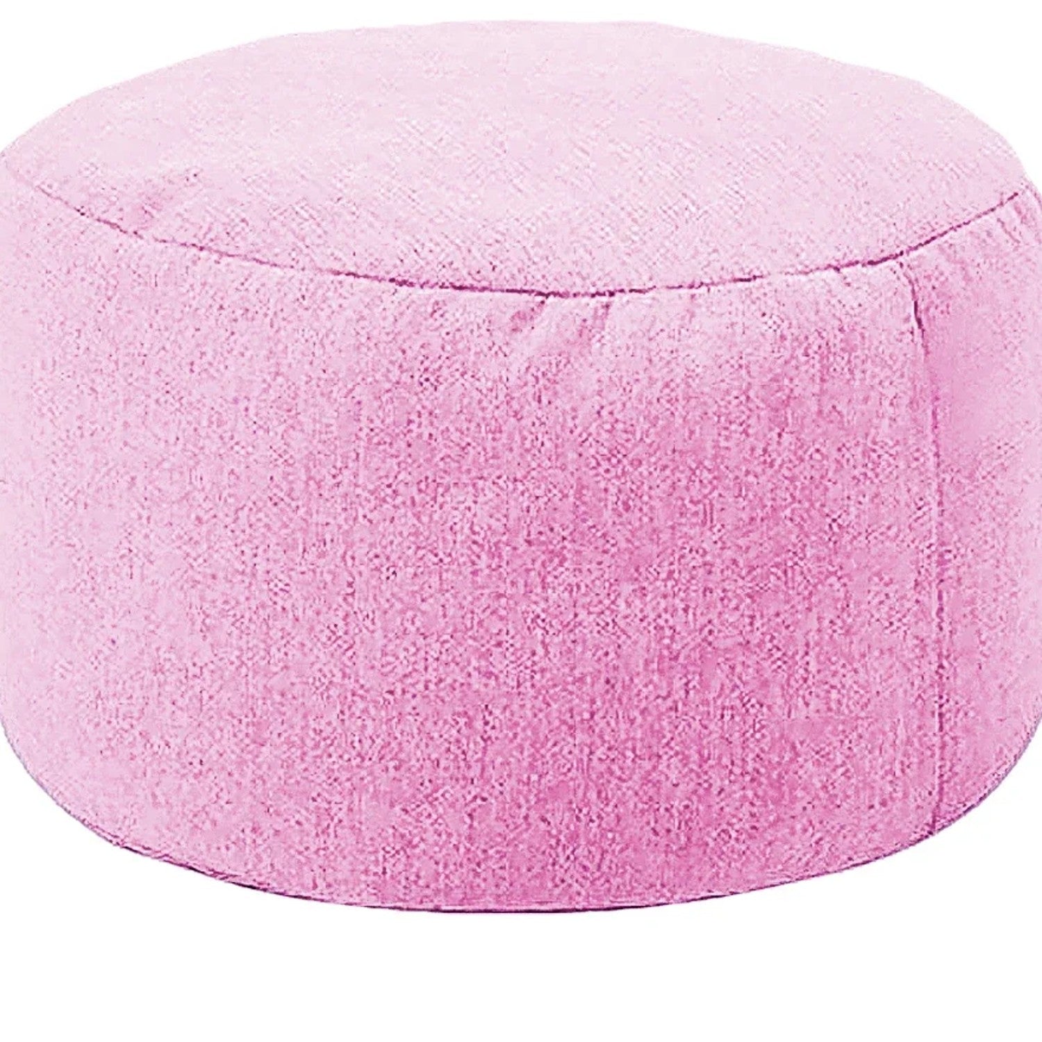 Pouf rond en lin Rose foncé