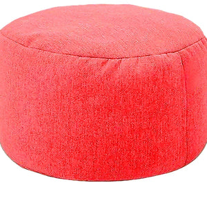 Pouf rond en lin Rouge