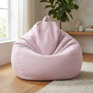 Pouf geant coton lin en forme de poire coloris Rose