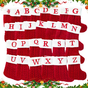 Chaussette de Noël en tricot blanc avec motifs flocons de neige pour décoration sapin