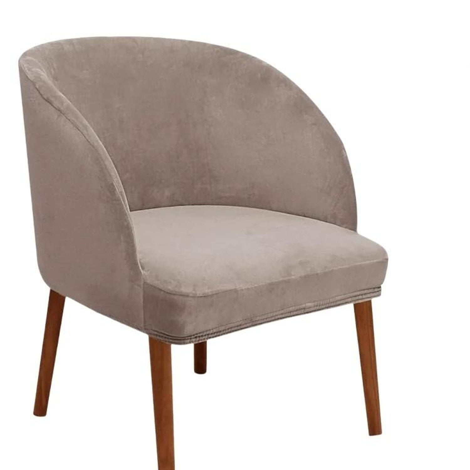 Housse de chaise en velours taupe vue complète sur fond clair