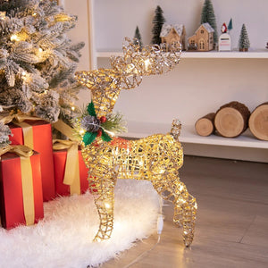 Renne de Noël lumineux en fil de métal – vue 6