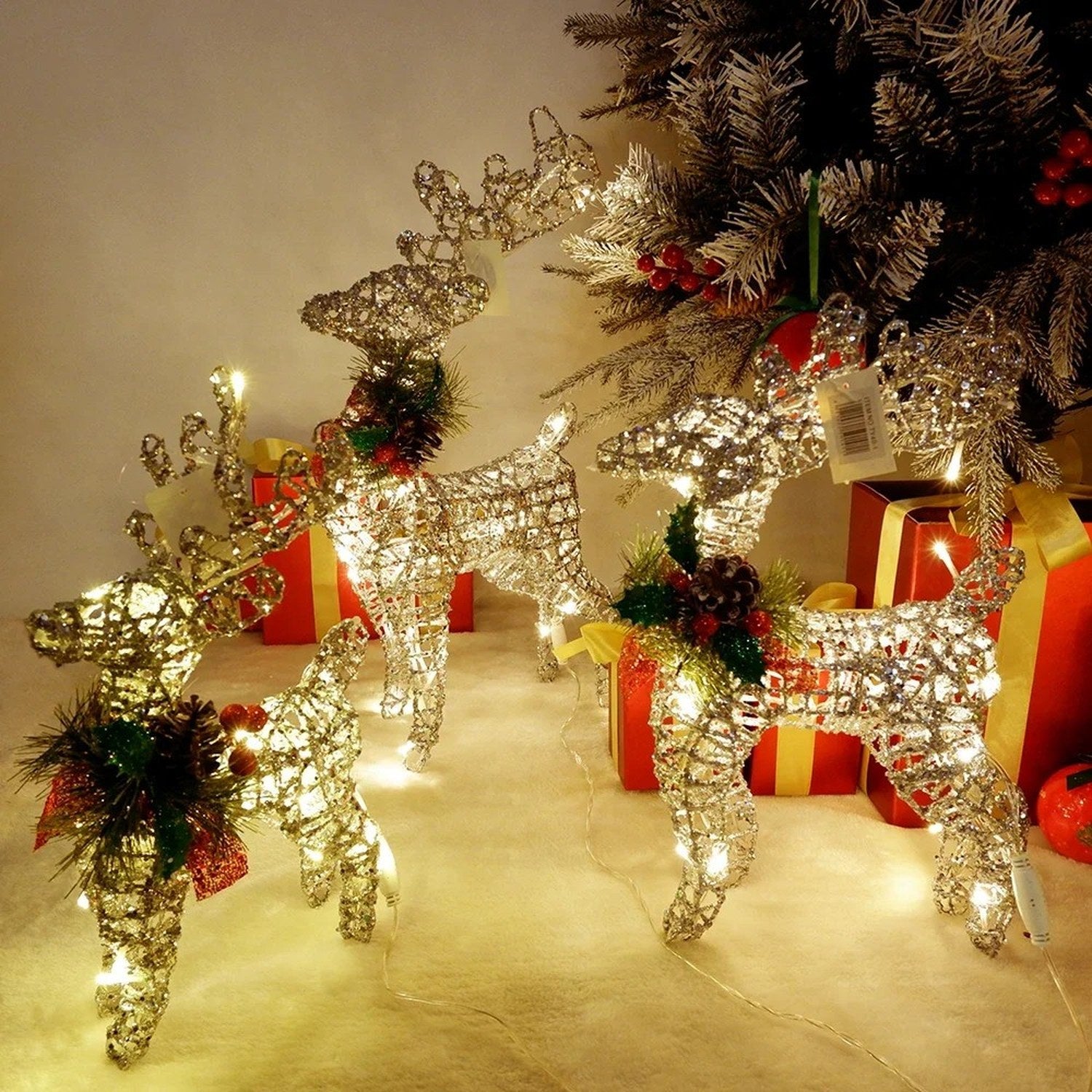 Renne de Noël lumineux en fil de métal – vue 8