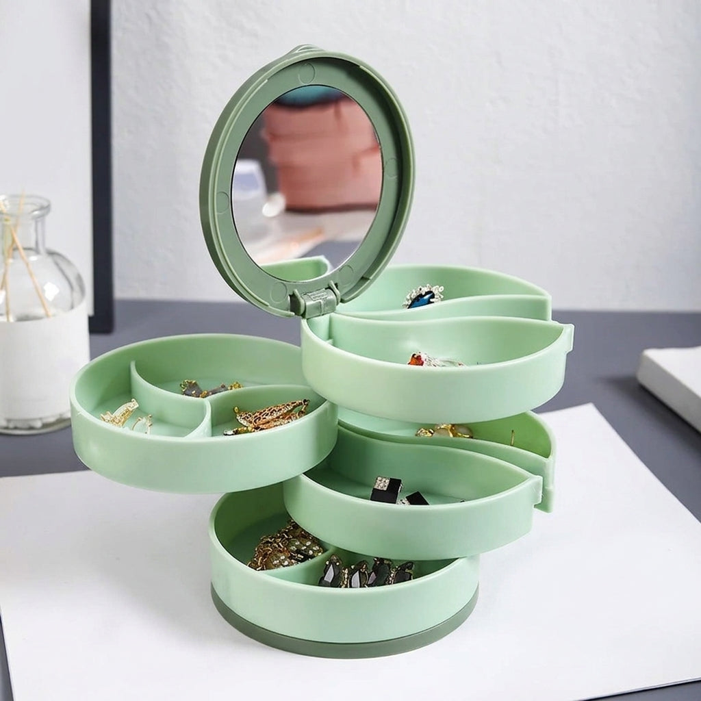 Boîte à bijoux rotative coloris Vert