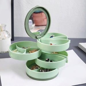 Boîte à bijoux rotative coloris Vert