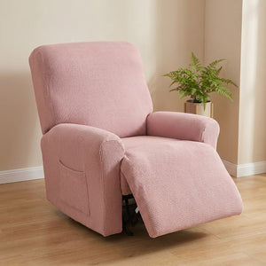 Housse de fauteuil inclinable rose en maille douce
