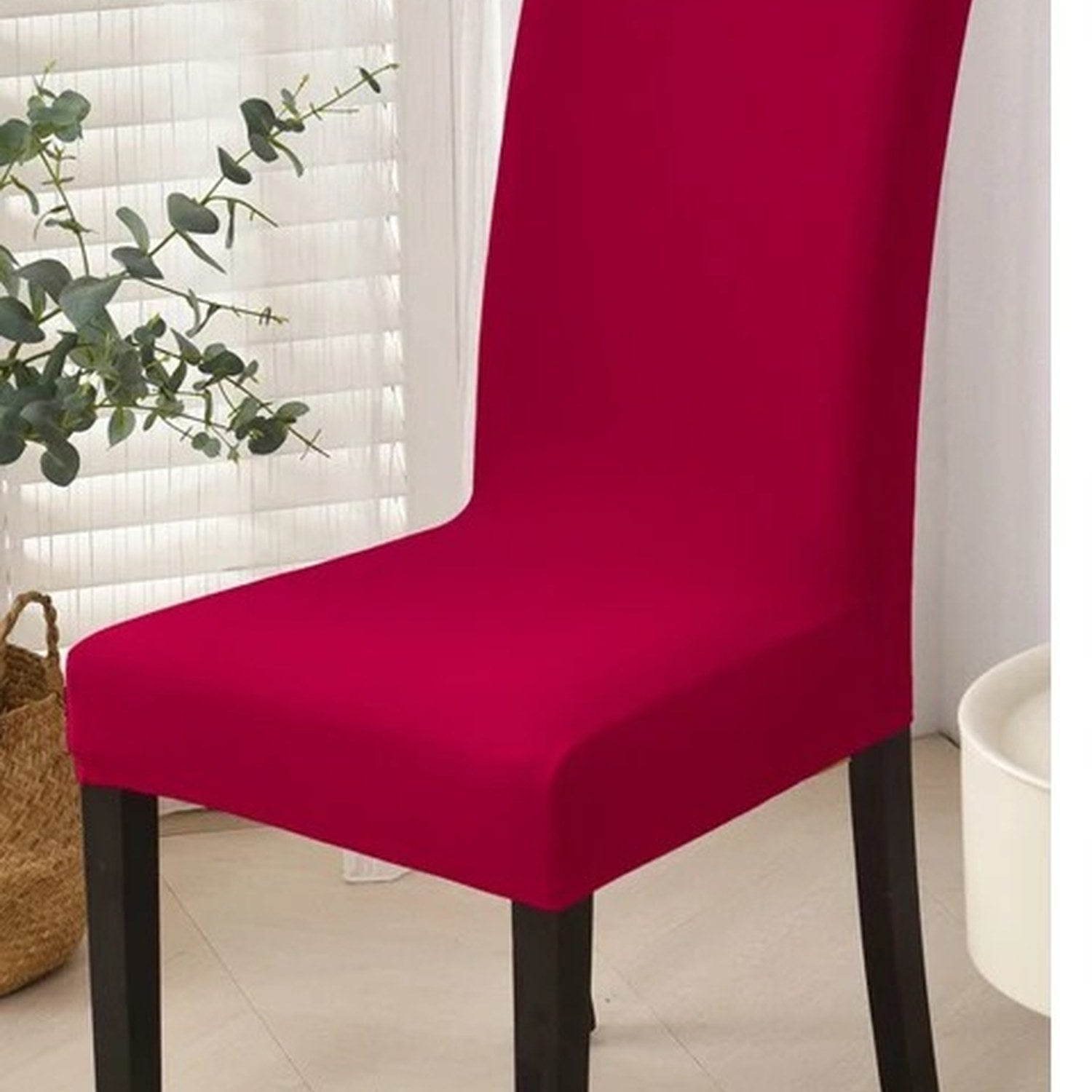Housse de chaise de salle à manger rouge