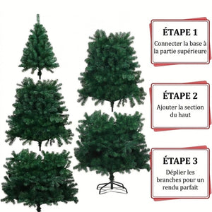 Instructions de montage du sapin de Noël artificiel en 3 étapes simples