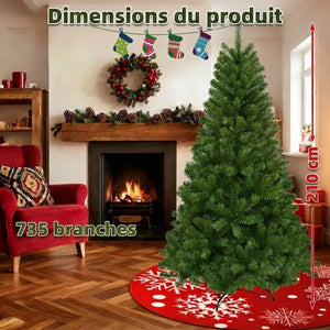 Dimensions du sapin de Noël artificiel 210 cm avec 735 branches