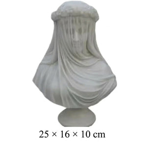 Dimensions de la sculpture buste voilé 25 x 16 x 10 cm