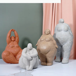 Sculpture corps féminin abstrait en résine décoration intérieure vue de face