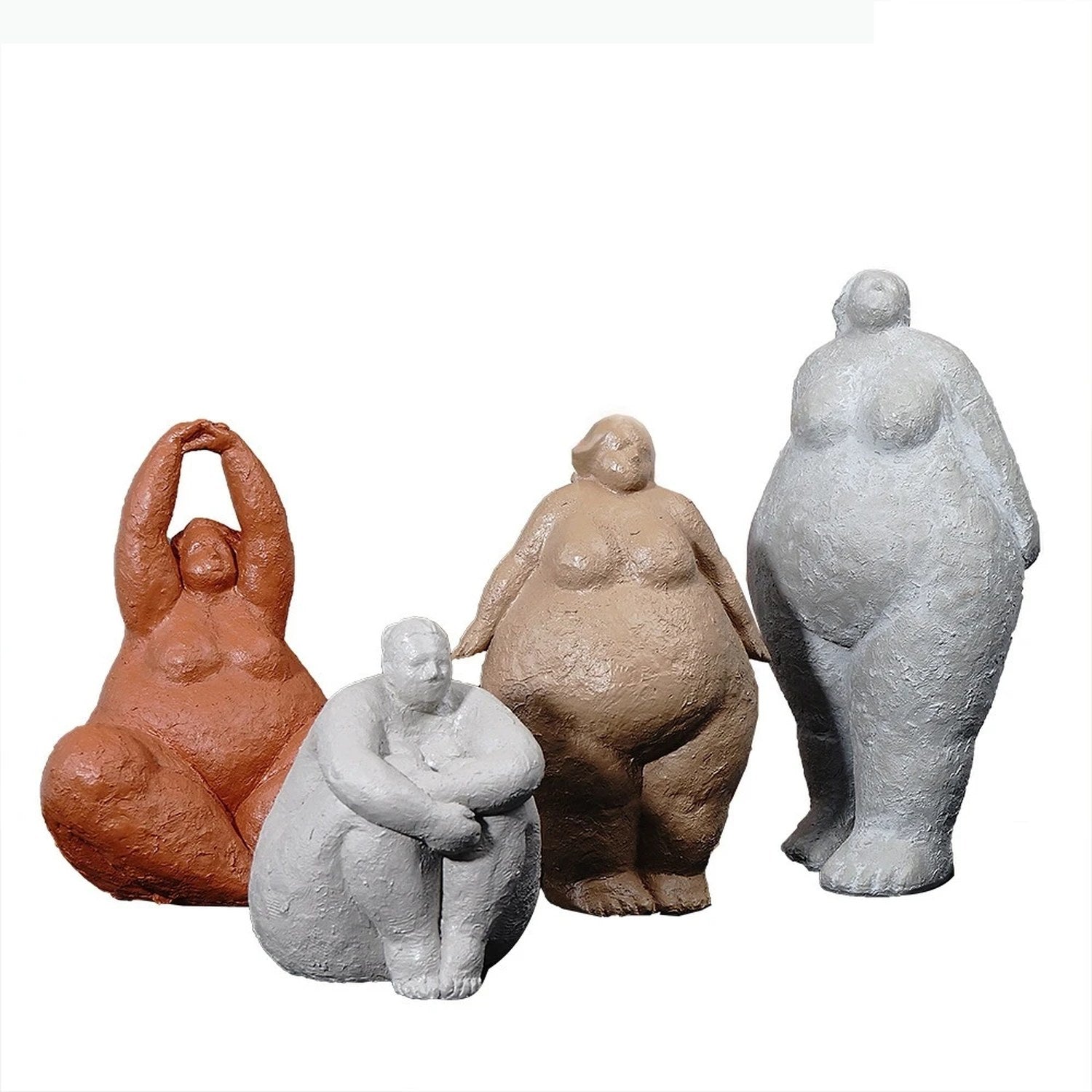 Sculpture féminine abstraite résine beige décoration intérieure