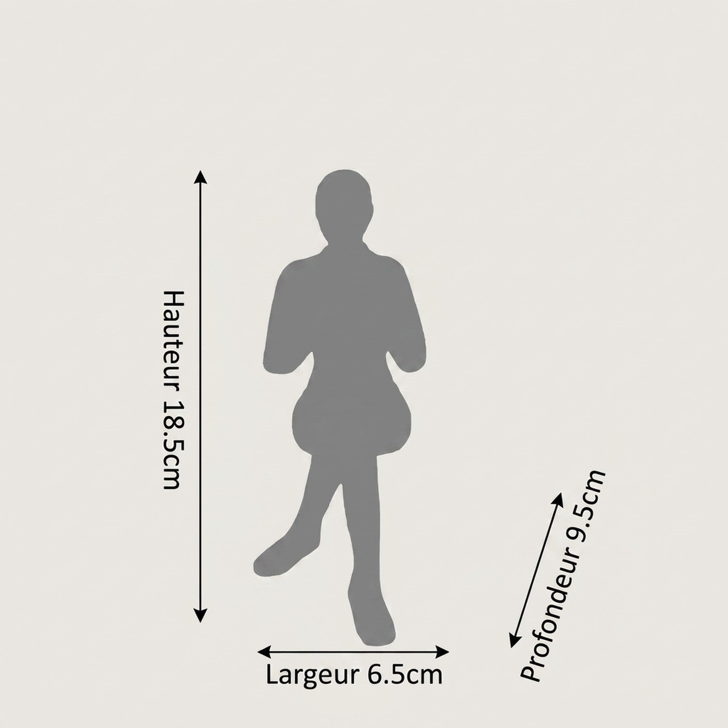 Figurine lecteur pose assise jambe levée résine typographique 18.5cm