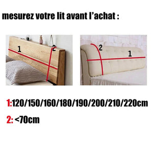 Schéma pour mesurer la largeur et la hauteur de sa tête de lit avant l'achat