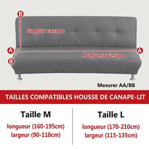 Guide des tailles de la housse de canapé-lit, 160-195 cm et 170-210 cm