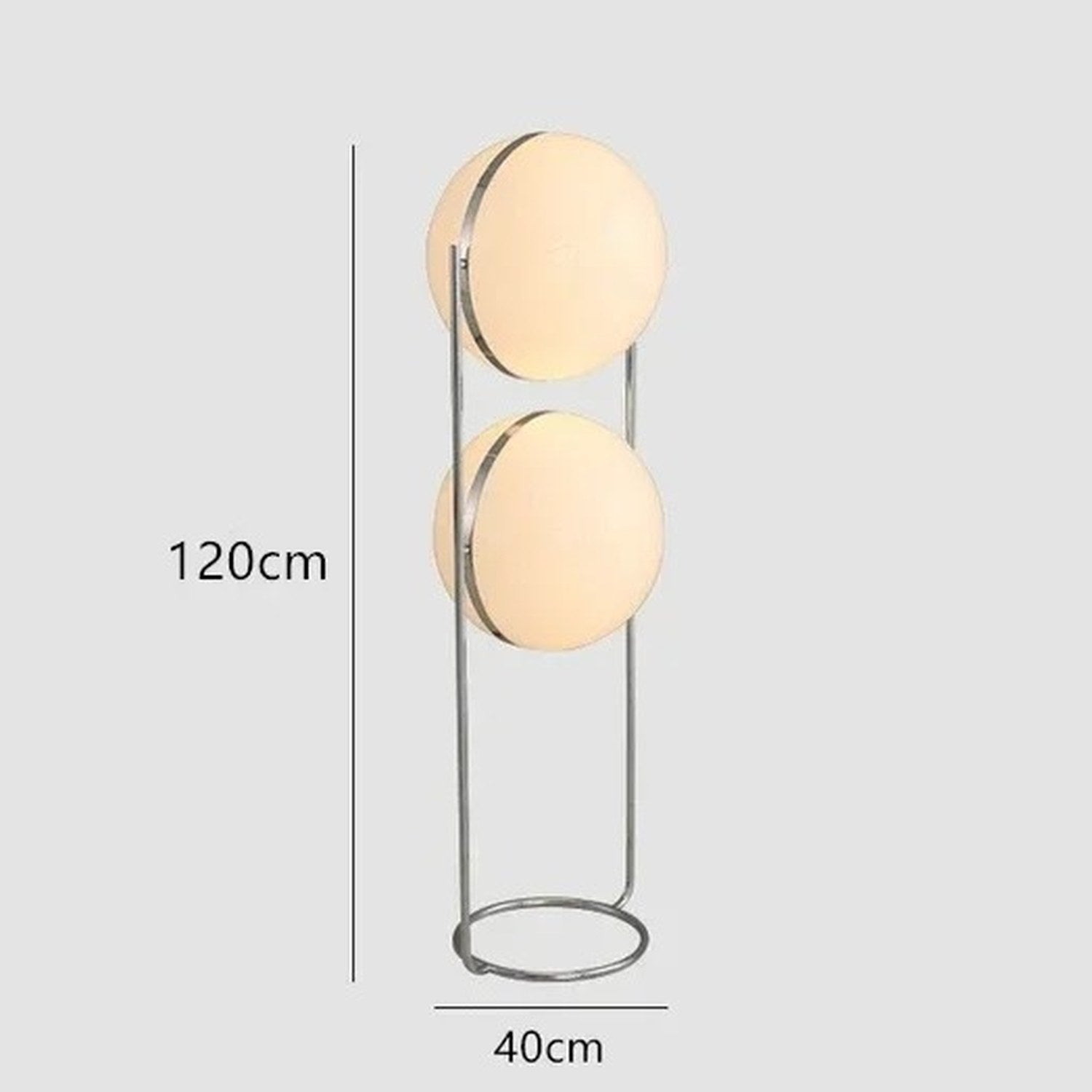 Schéma dimensions lampadaire 2 boules 120 cm