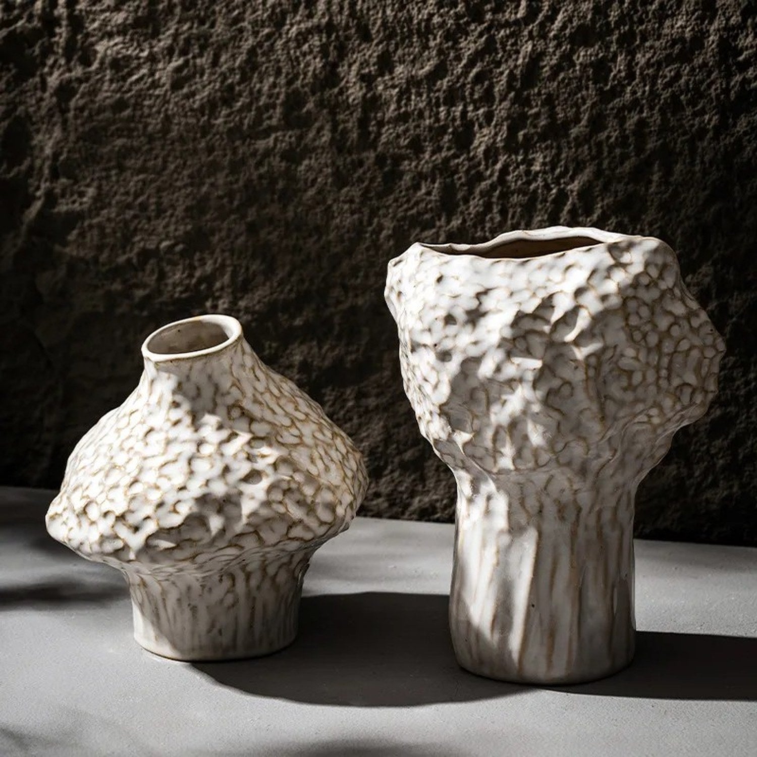 Vases céramique wabi sabi blanc design organique artisanal