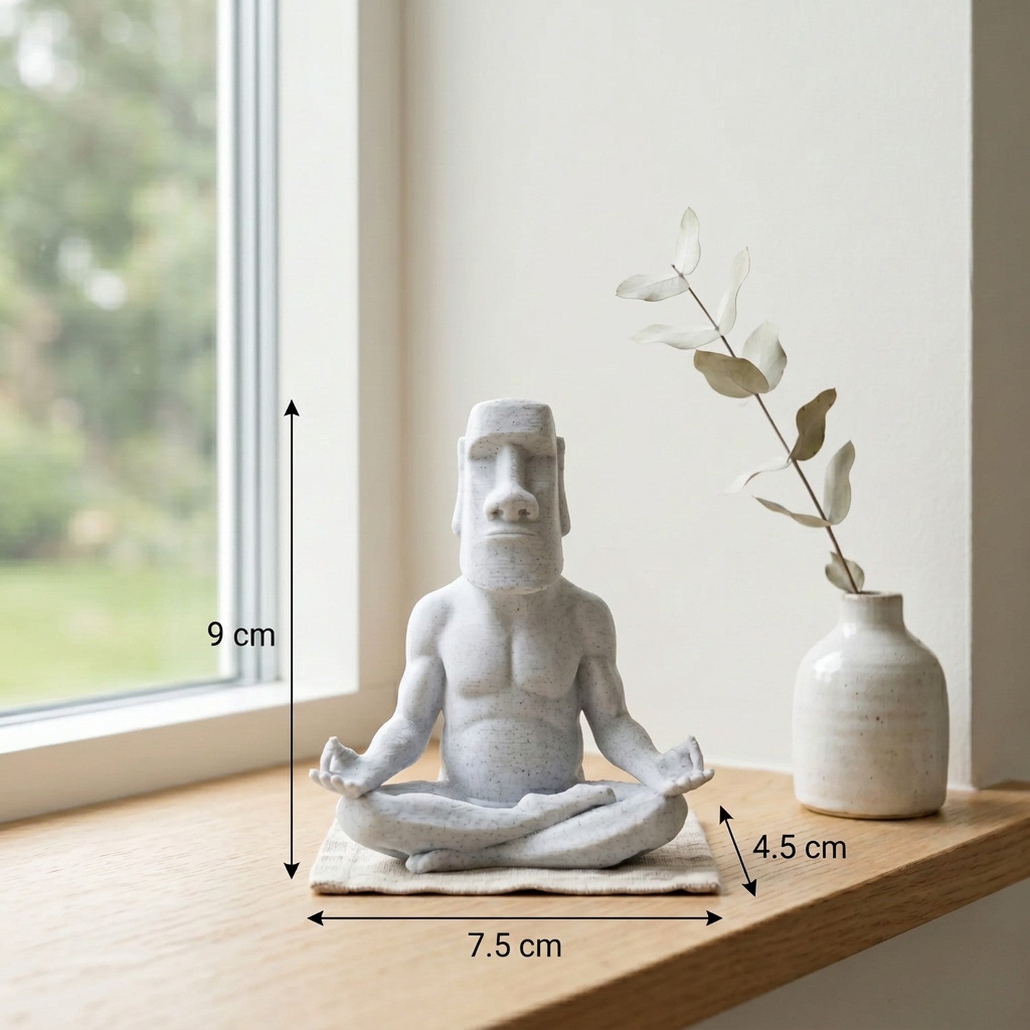 Dimensions figurine Moai : H 9 cm L 7,5 cm l 4,5 cm