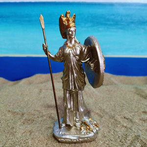 Statue Athéna résine dorée finition antique vue 1