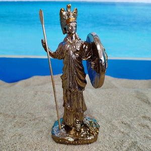 Statue Athéna résine dorée finition antique vue 3