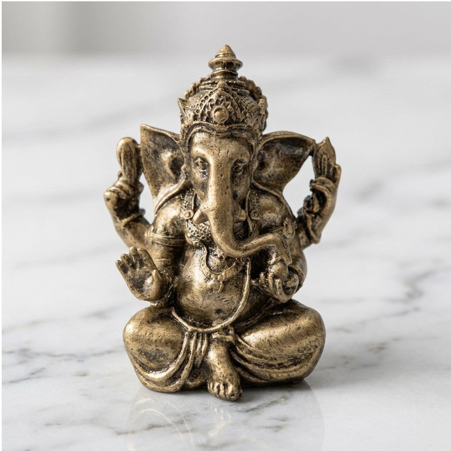 Statue Ganesha bronze patiné modèle classique en décor