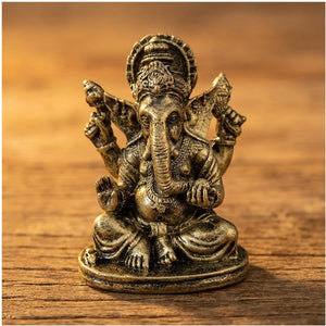 Statue Ganesha bronze patiné modèle méditation zen
