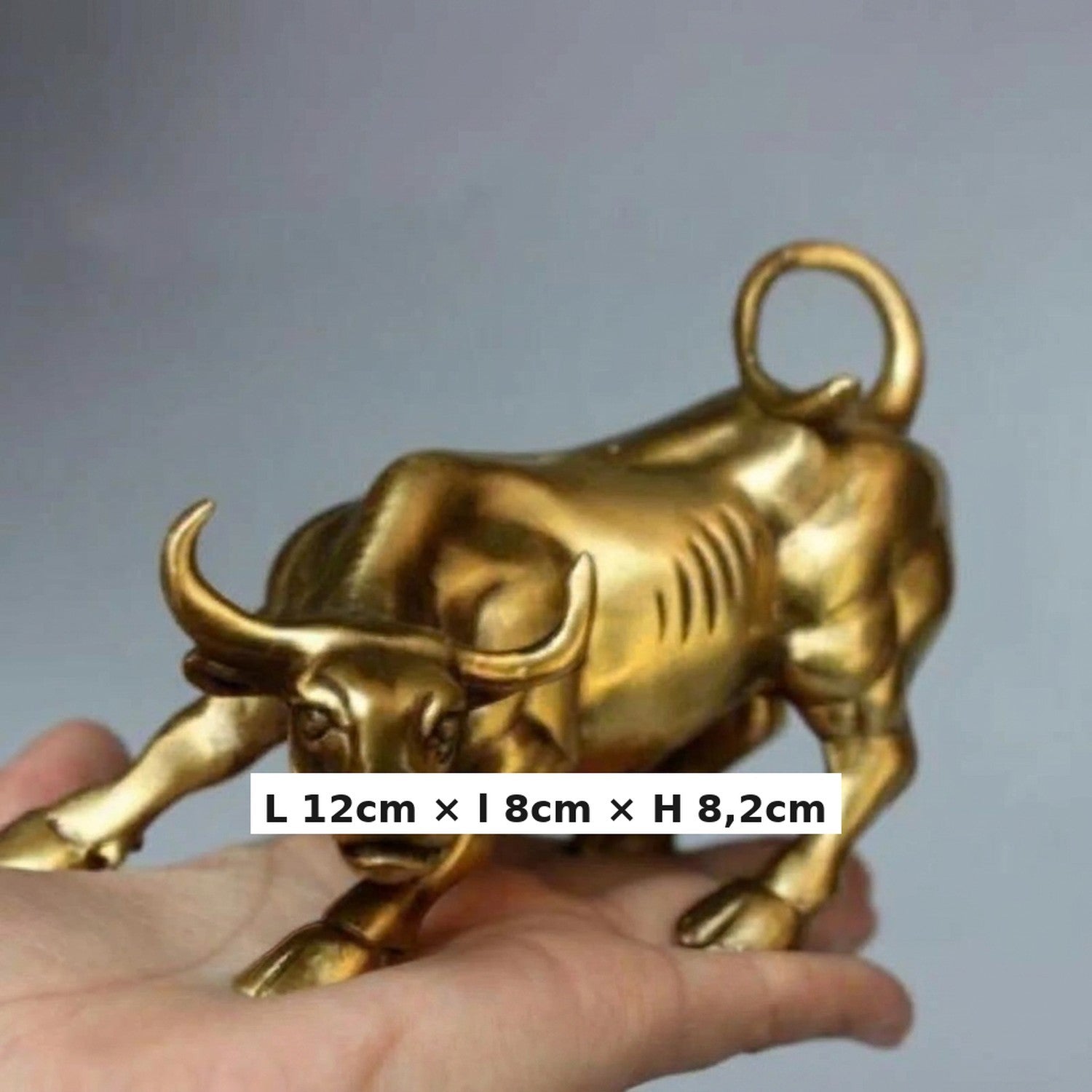 Dimensions statue taureau métal L 12cm × l 8cm × H 8,2cm