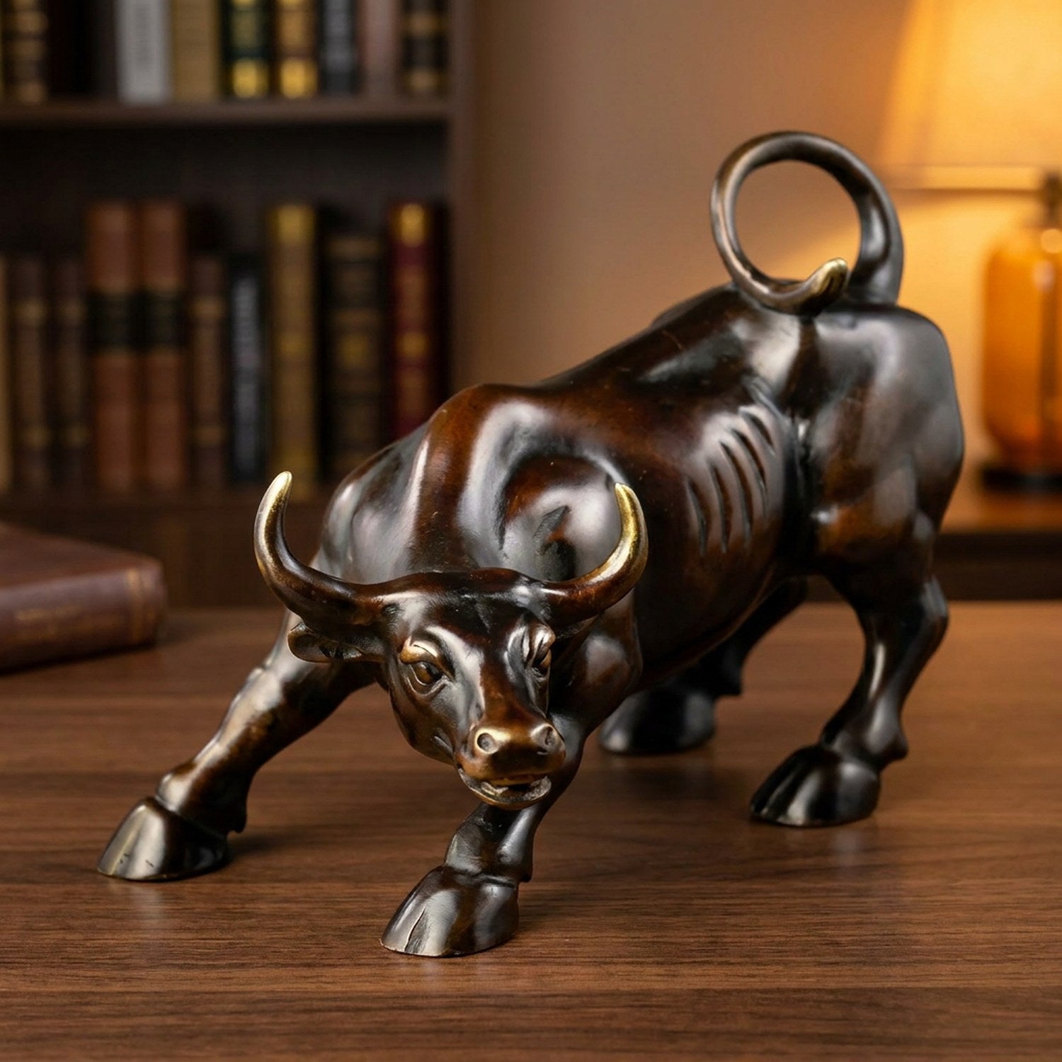 Statue de taureau de Wall Street en métal bronze, décoration bureau