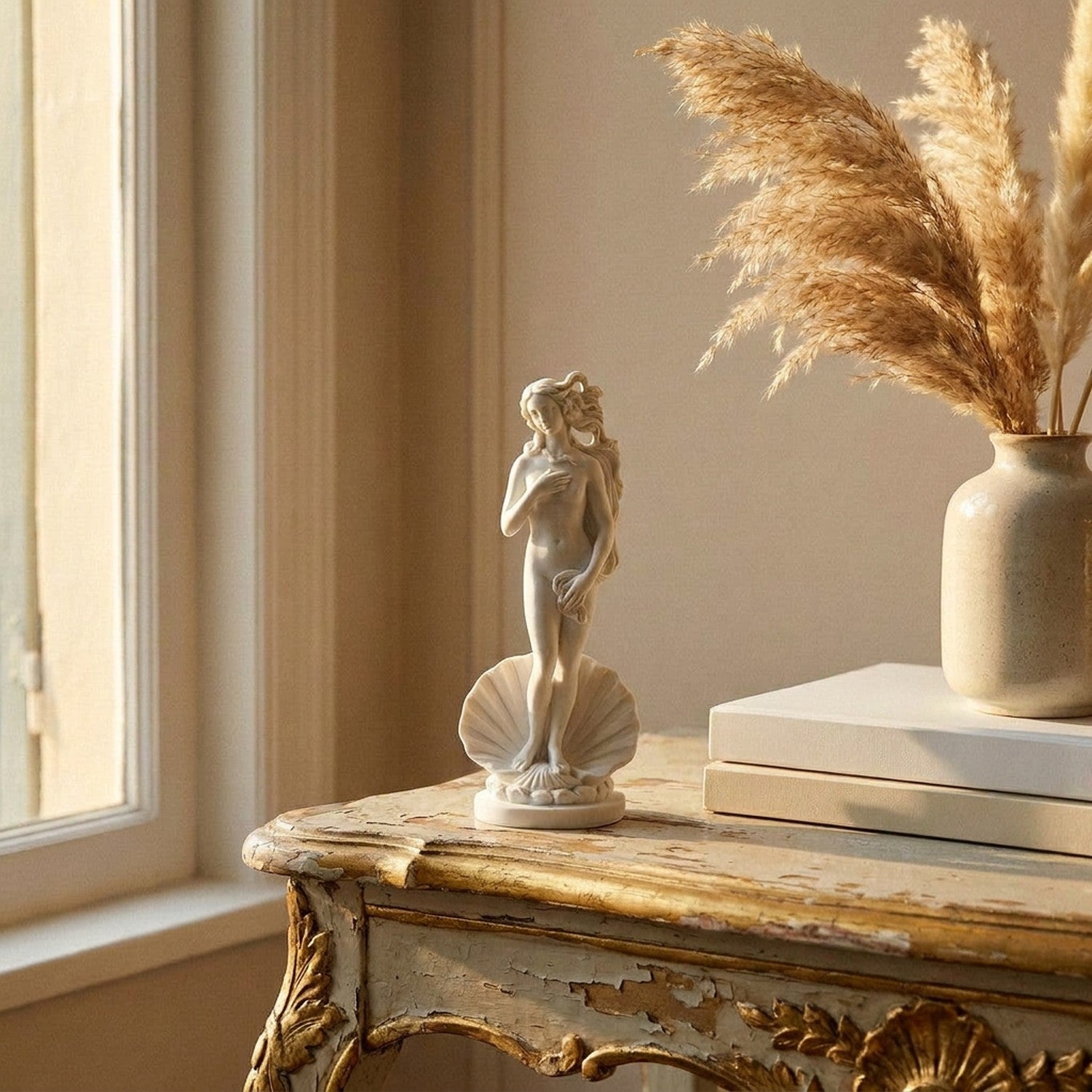 Statue Vénus décoration salon console Botticelli