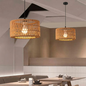 Suspension artisanale en corde de chanvre, culot E27