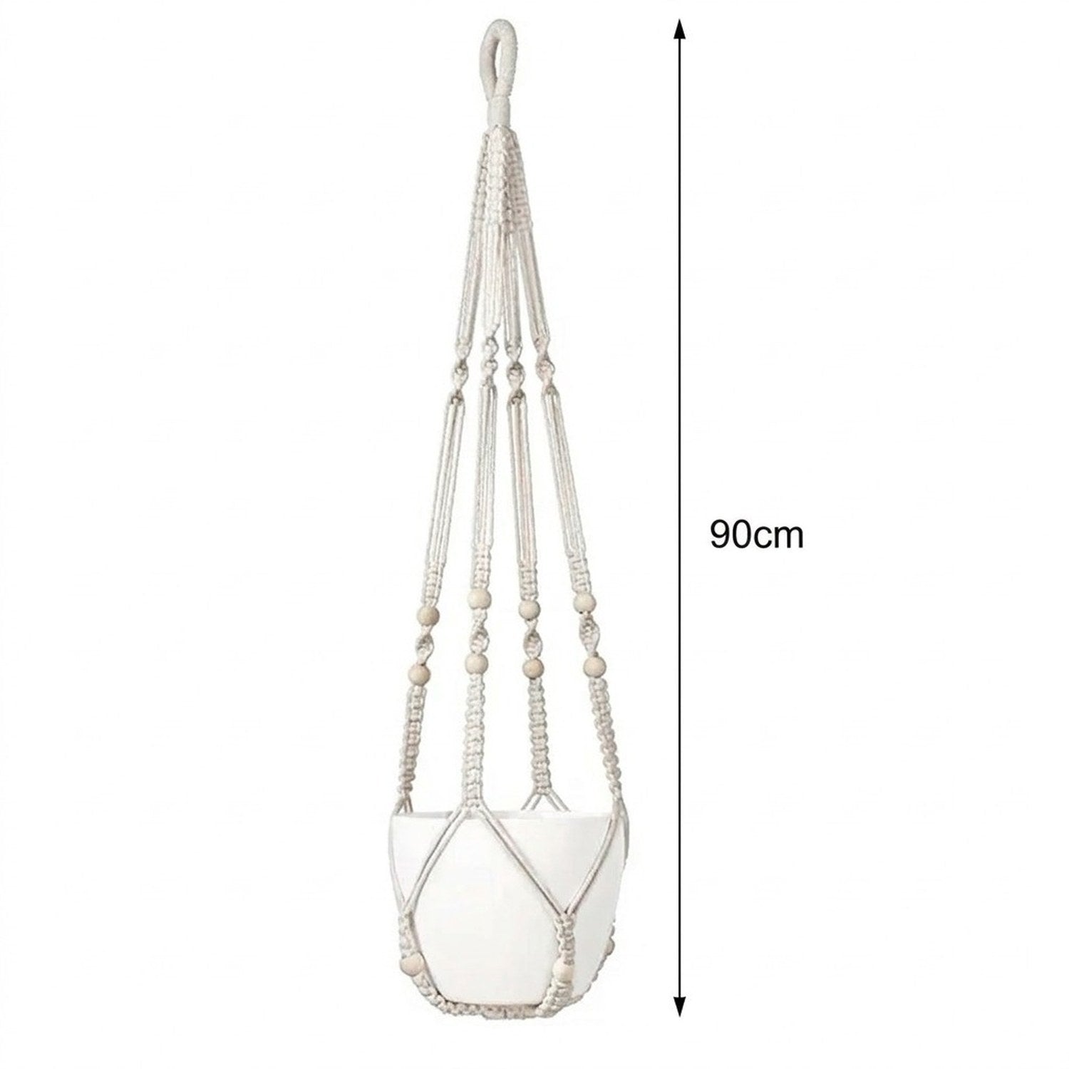 Dimensions de la suspension macramé coton naturel 90 cm