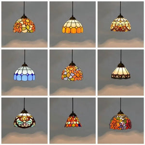 Suspension marocaine en mosaïque de verre détail assemblage coloré