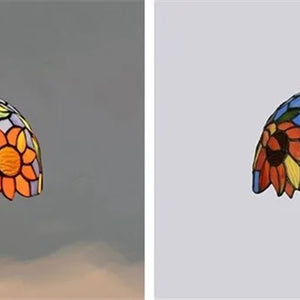 Suspension marocaine en verre mosaïque colorée vue du dessus structure métallique
