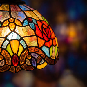 Suspension marocaine en mosaïque de verre allumée éclairage chaleureux intérieur