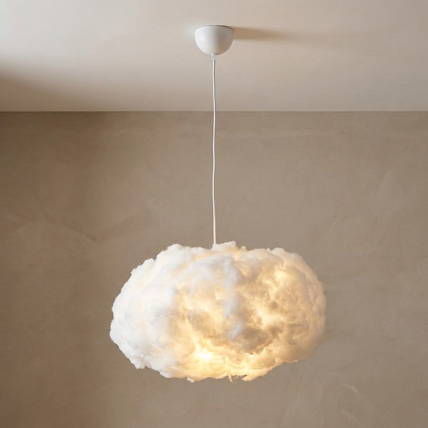 Suspension nuage LED 40cm fond beige