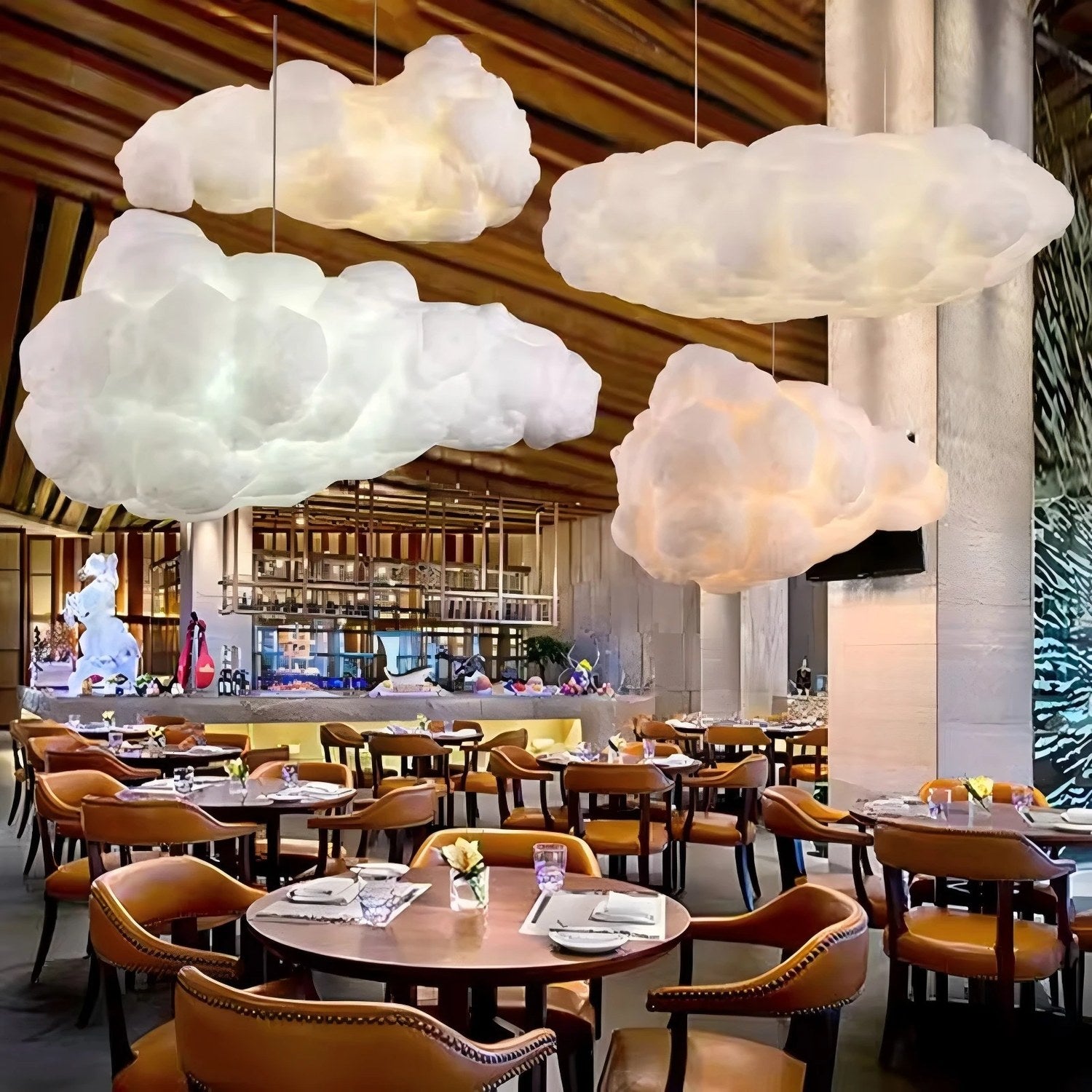 Suspension nuage coton blanc fond blanc plusieurs modeles disponibles