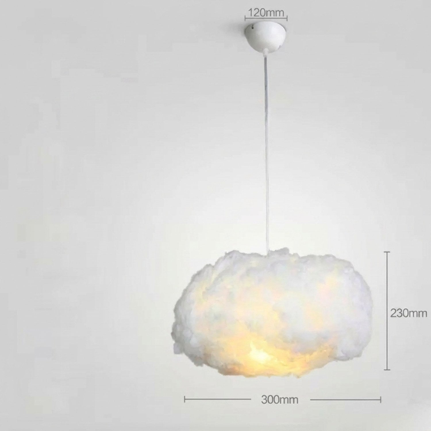 Schéma dimensions suspension nuage 30cm