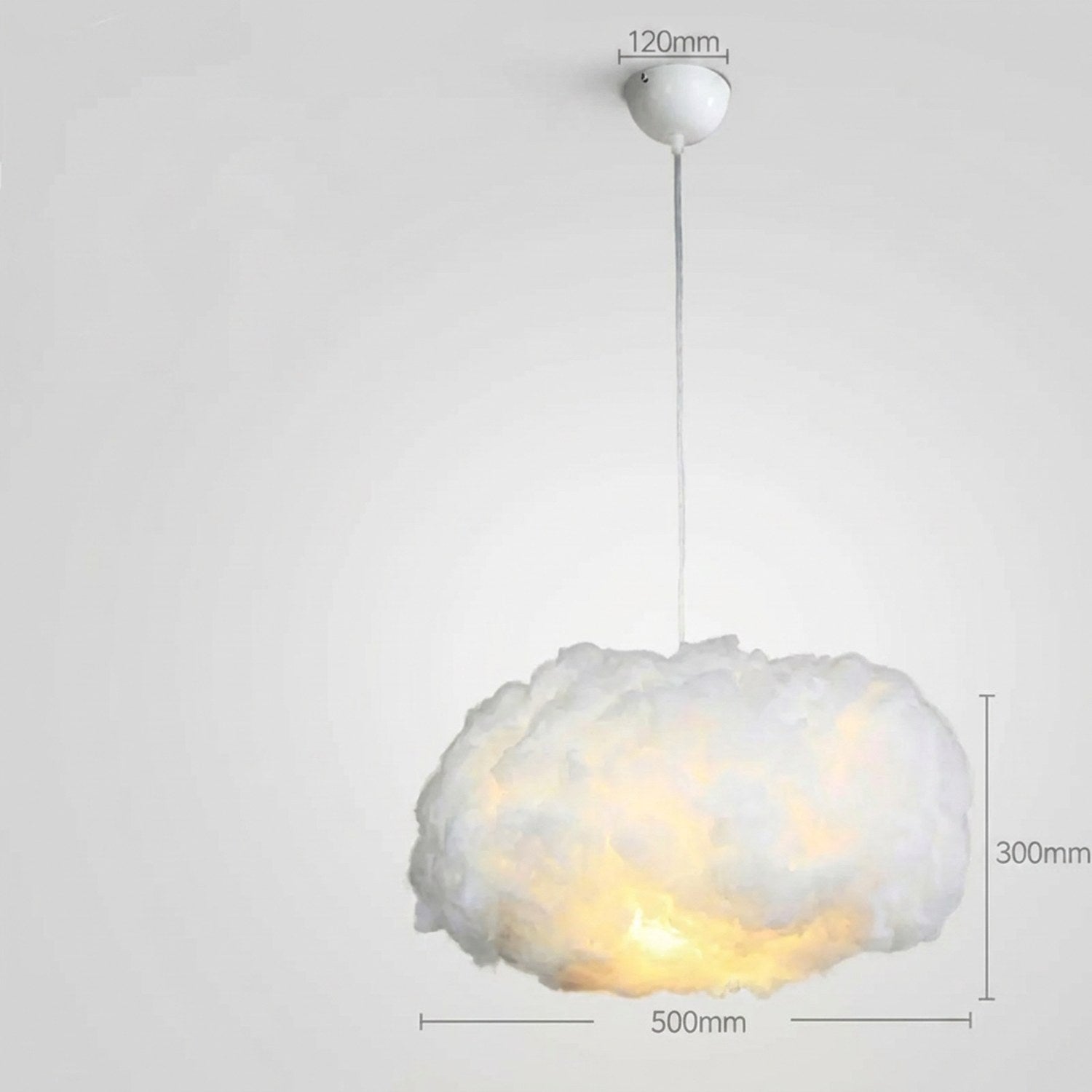 Schéma dimensions suspension nuage 50cm