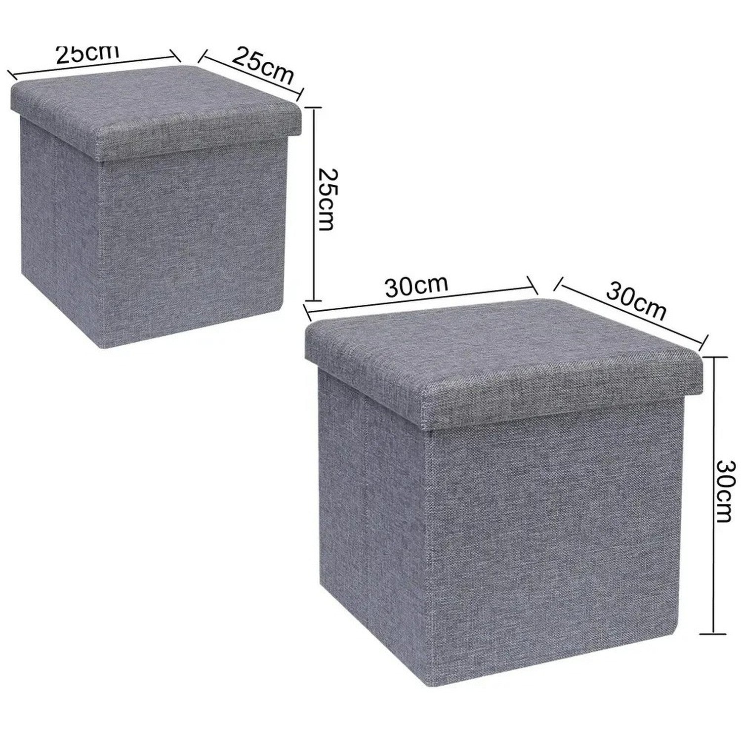 Dimensions du tabouret de rangement 25 cm et 30 cm