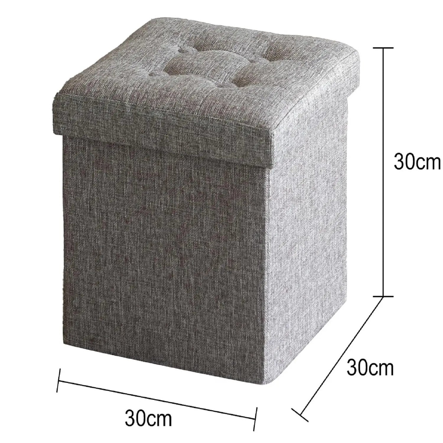 Dimensions du tabouret coffre de rangement 30x30x30cm