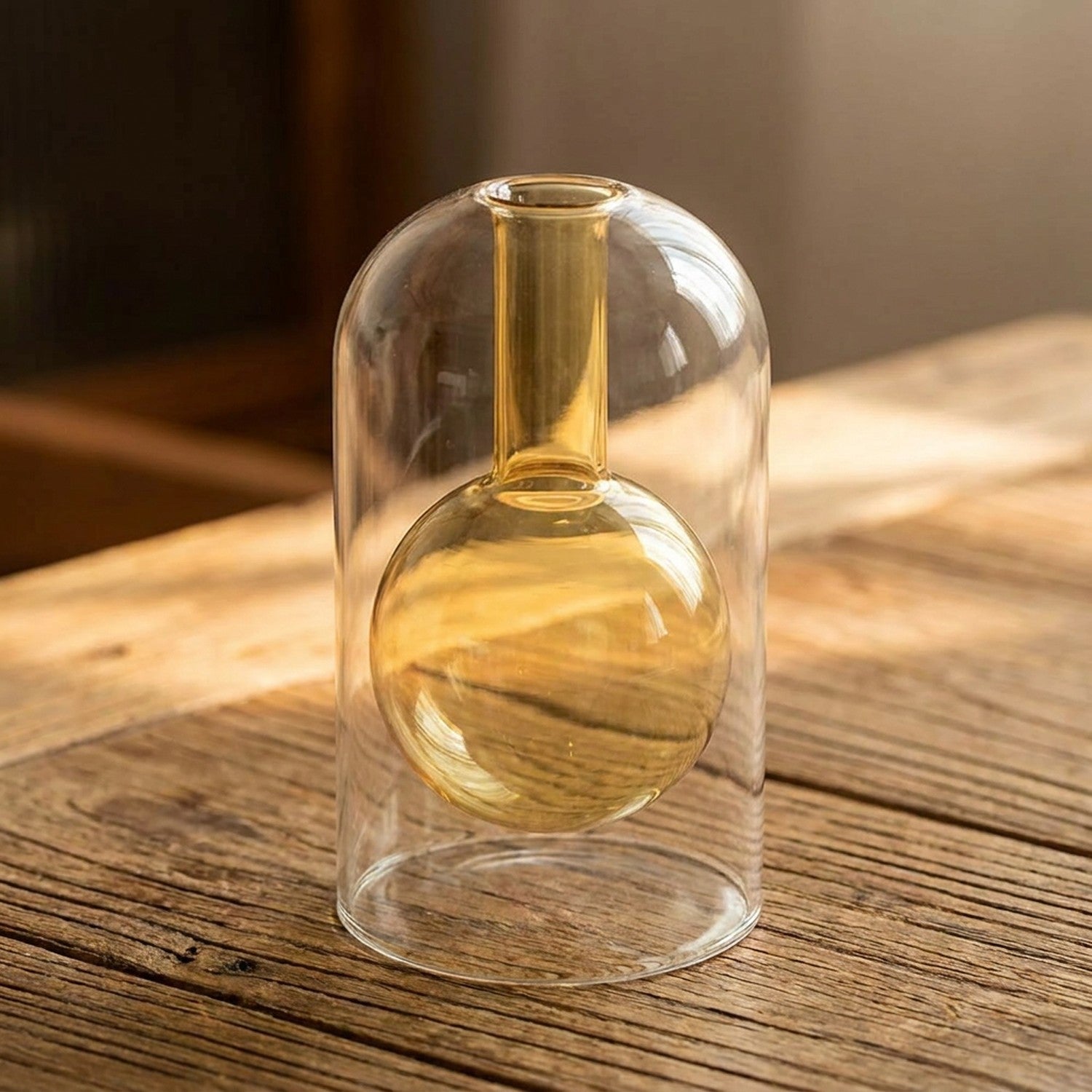 Diffuseur en verre double paroi modèle boule jaune décoration intérieure