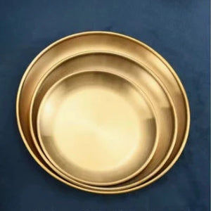 Plateau miroir doré Ø14cm – vue détail