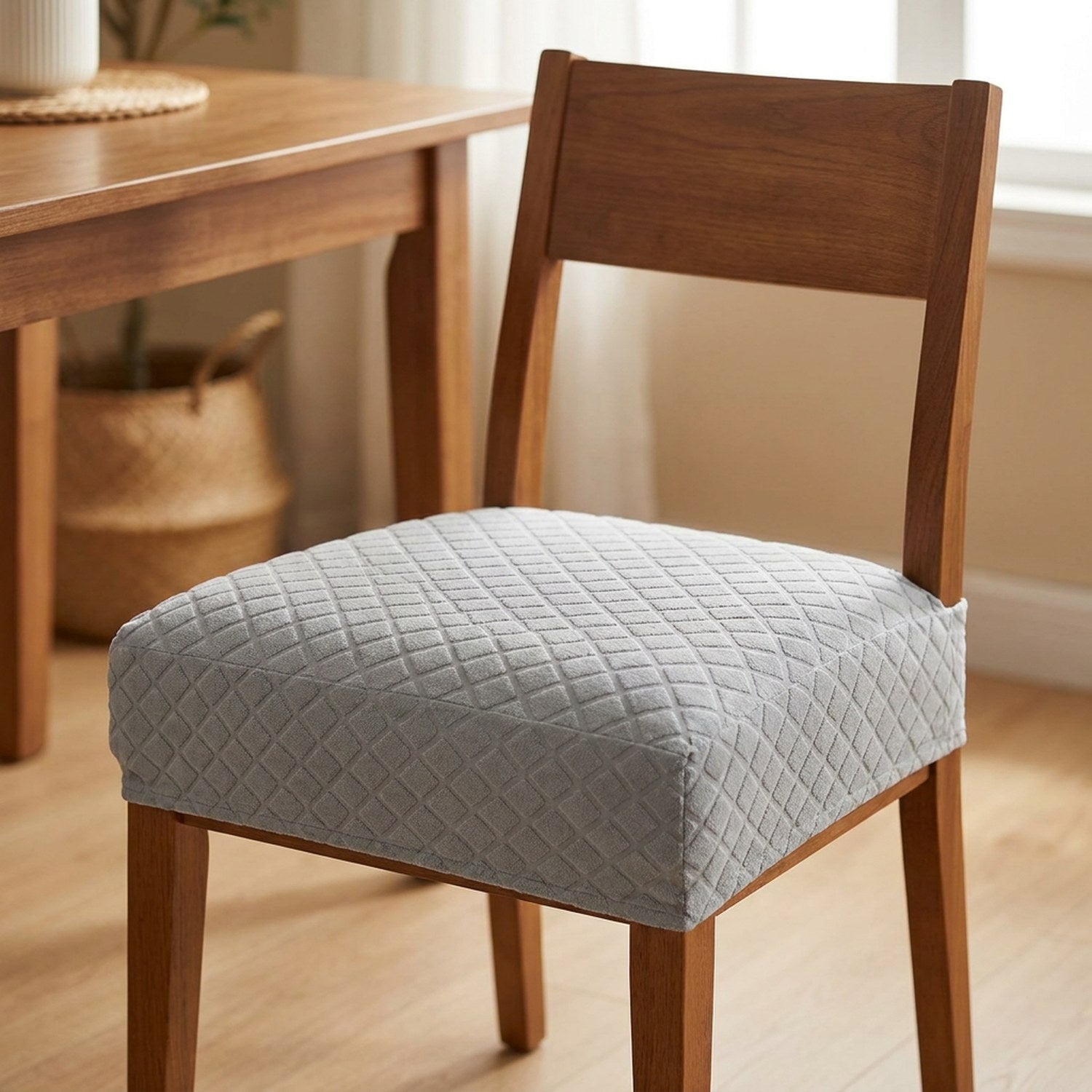 Housse de siège de chaise imperméable coloris gris clair