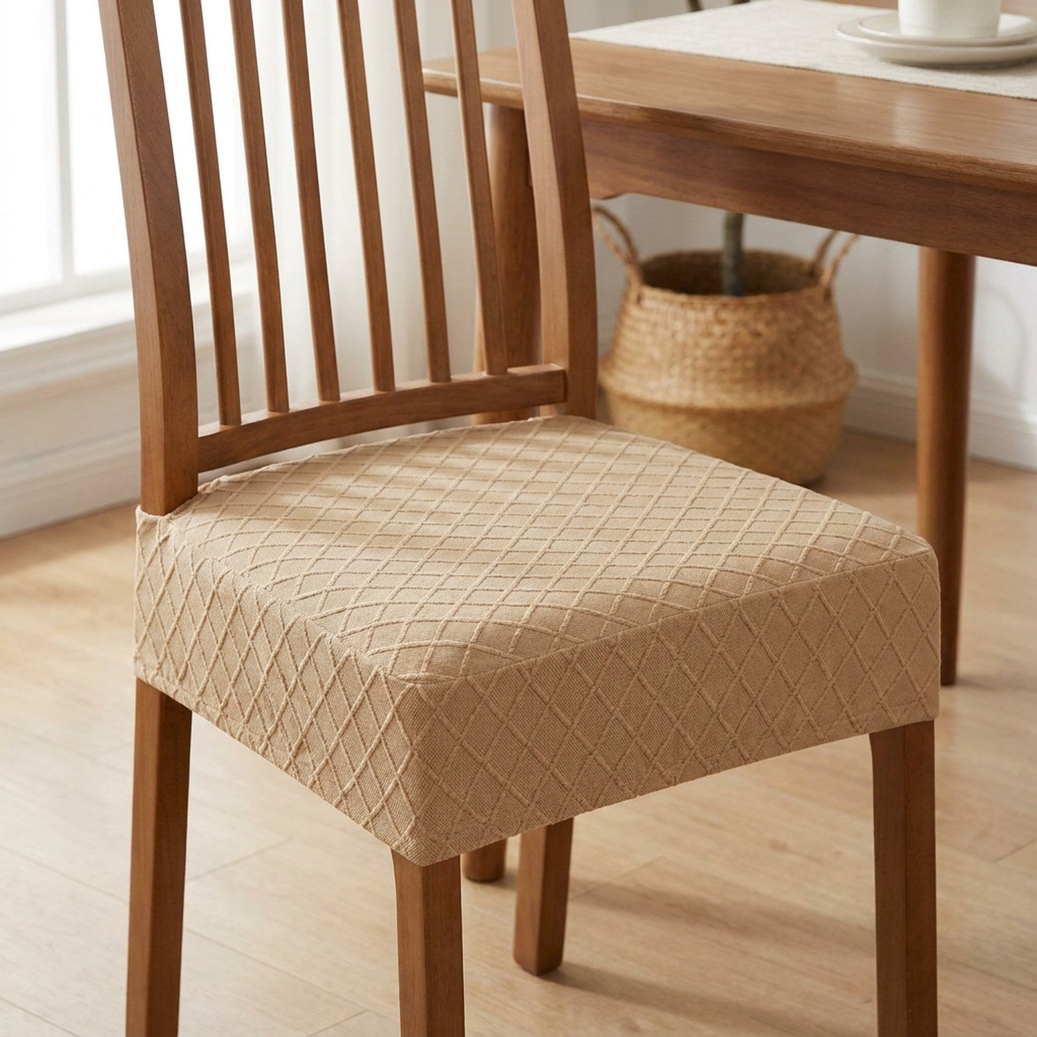Housse de siège de chaise imperméable coloris camel