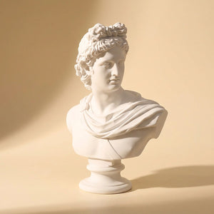 Buste Apollon en résine blanche style grec antique