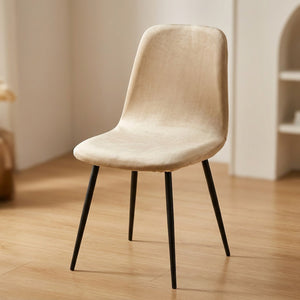 Housse de chaise en velours beige