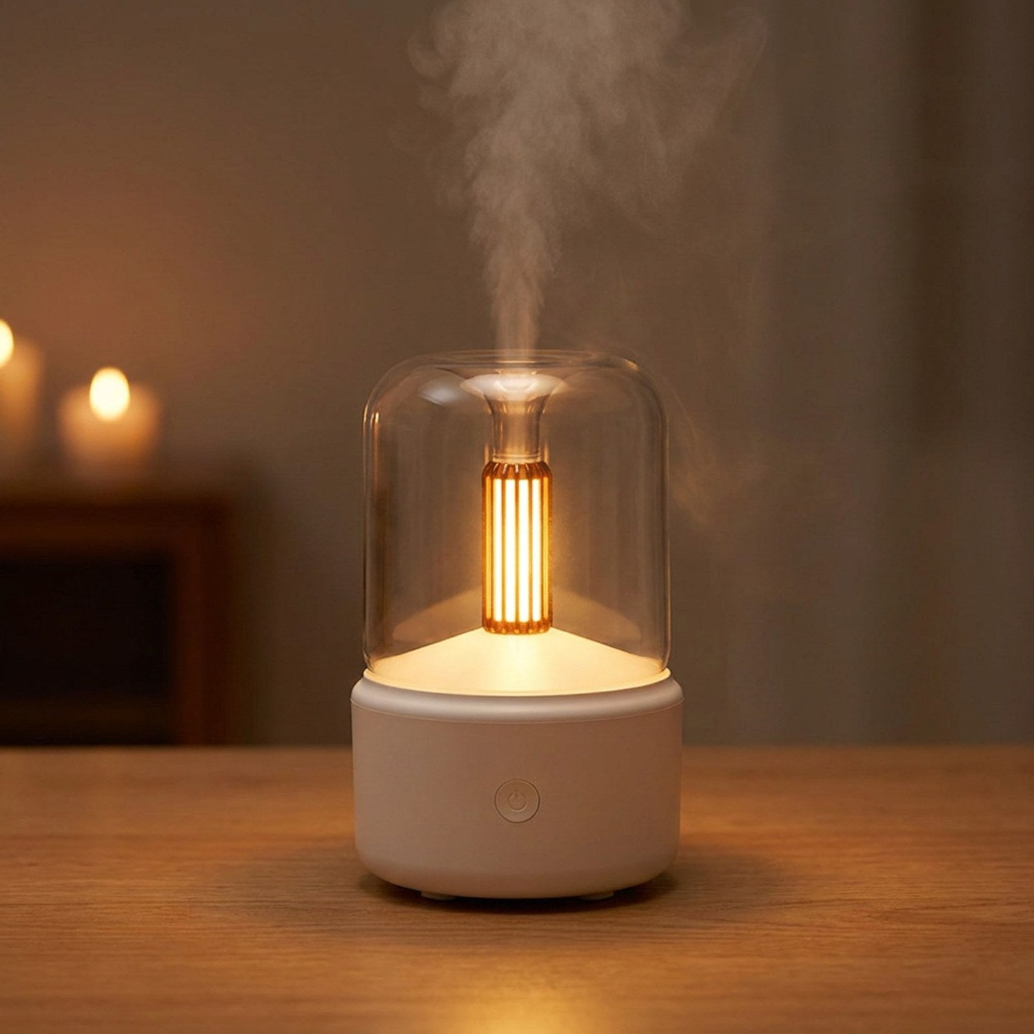 Diffuseur effet flamme modèle bougie de couleur blanche
