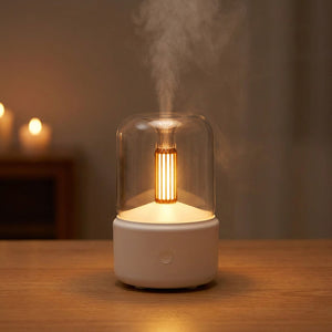 Diffuseur effet flamme modèle bougie de couleur blanche