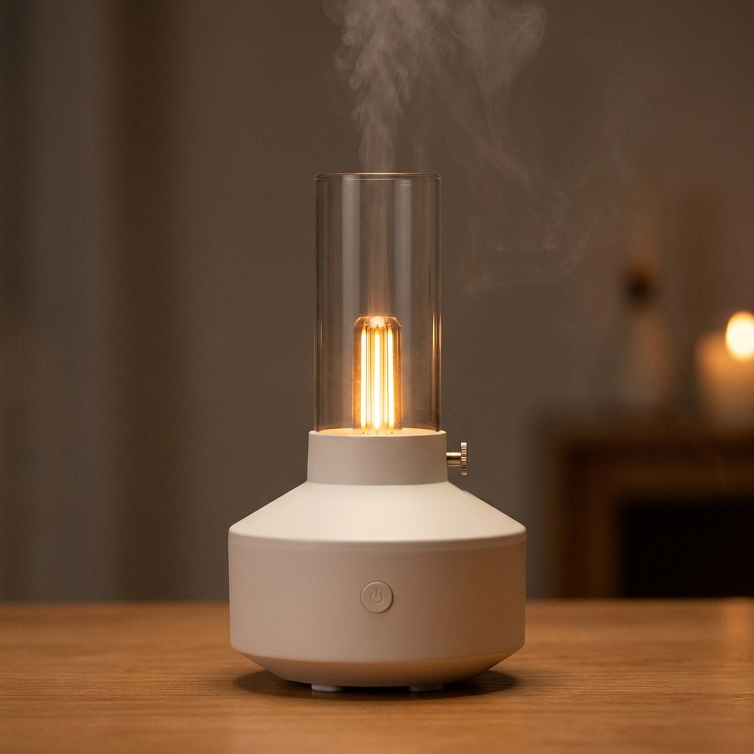 Diffuseur effet flamme modèle lanterne de couleur blanche